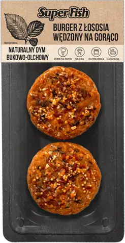 Burger z łososia wędzony na gorąco z przyprawą paprykową